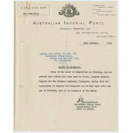 Letter from A.F.C.