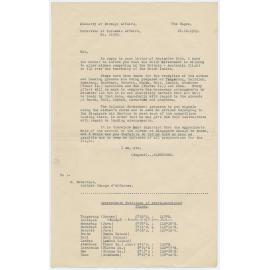 Letter from the Ministry of Foreign Affairs