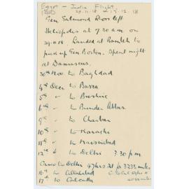 Schedule of landings