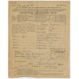 Protection Certificate (Officer)