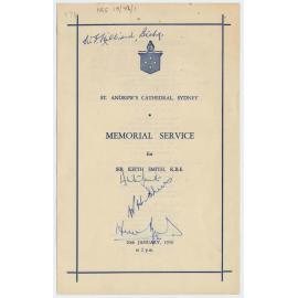 Memorial Service for Sir Keith Smith, Sydney