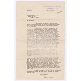 Letter from Sir Roland Wilson