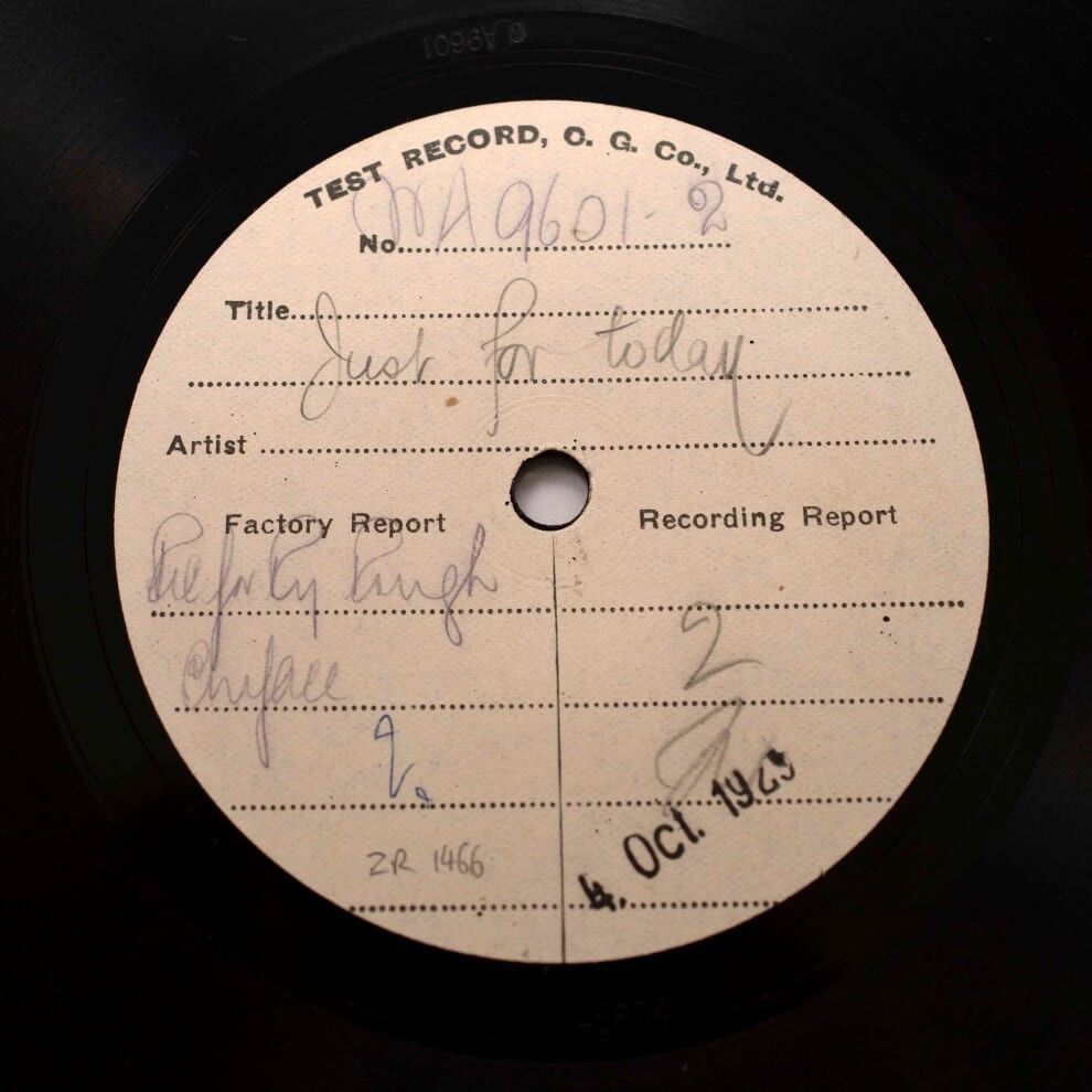 Just for today / Clara Serena with piano acc.- Sample record/Test pressing